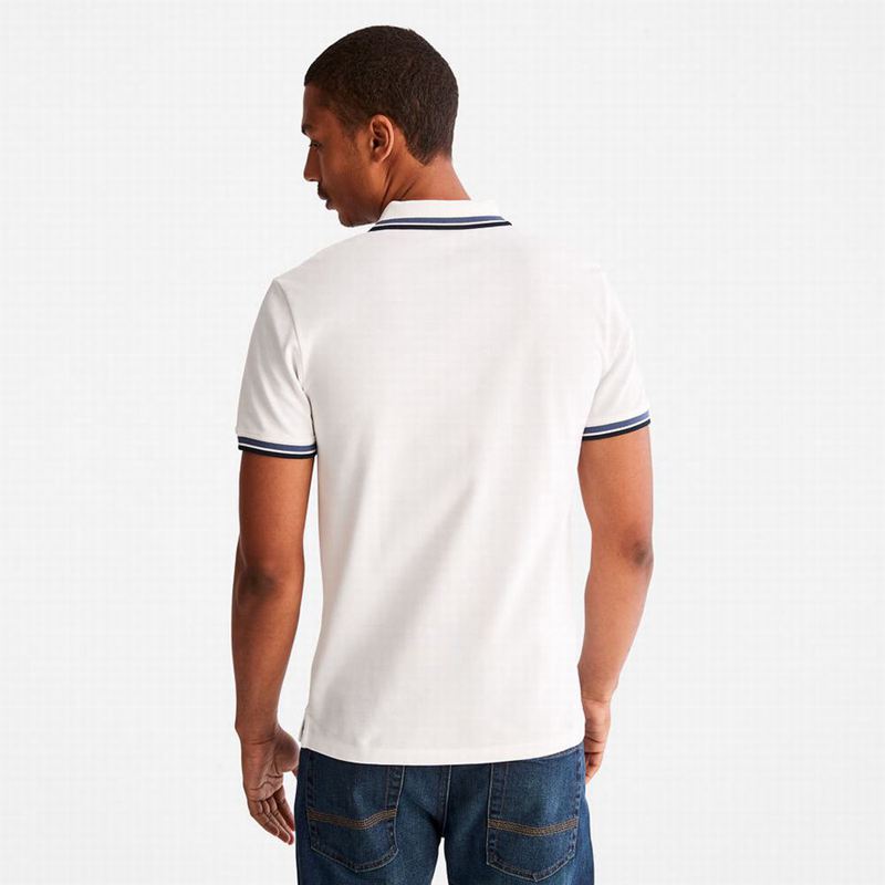 Timberland Millers River Tipped Polo Majice Bijele | 76375932