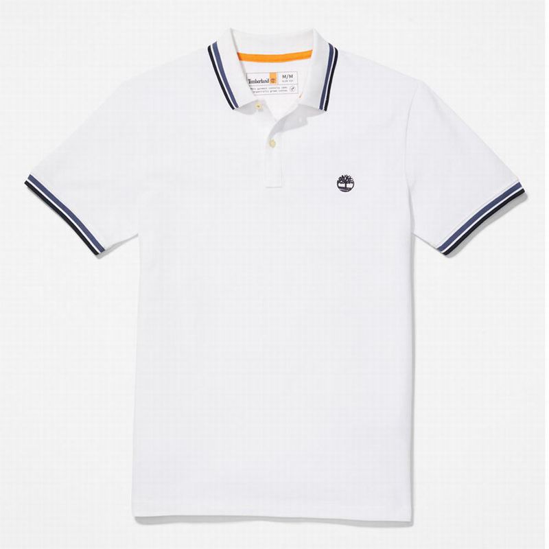 Timberland Millers River Tipped Polo Majice Bijele | 76375932