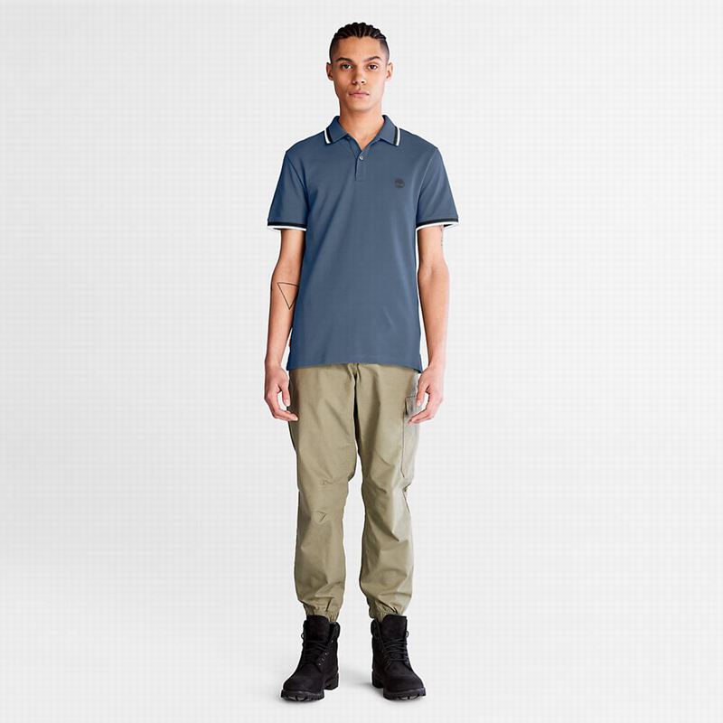 Timberland Millers River Tipped Polo Majice Plave | 90447253