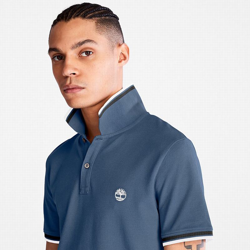 Timberland Millers River Tipped Polo Majice Plave | 90447253