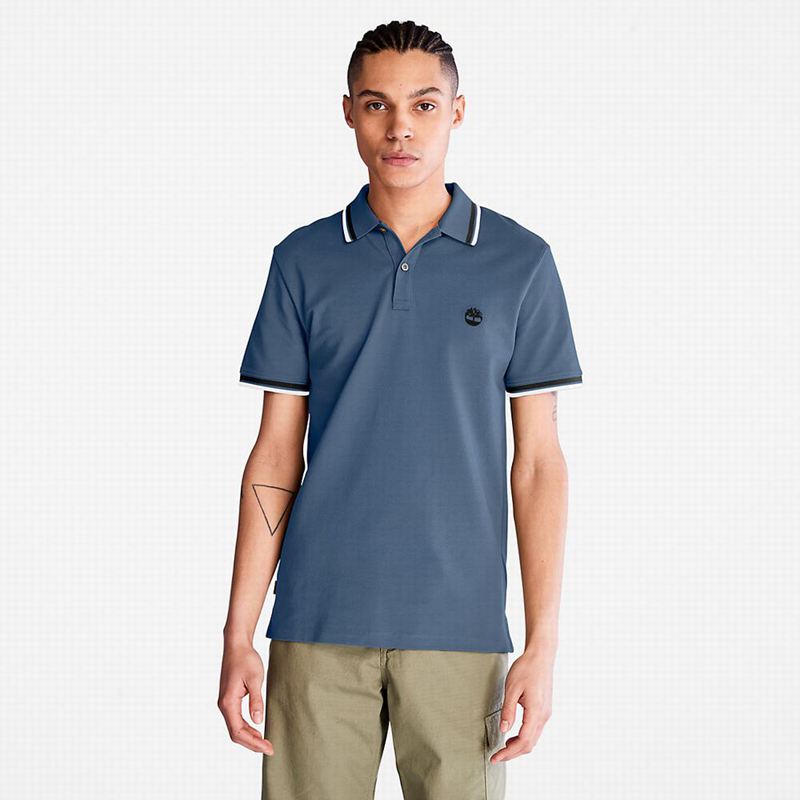 Timberland Millers River Tipped Polo Majice Plave | 90447253