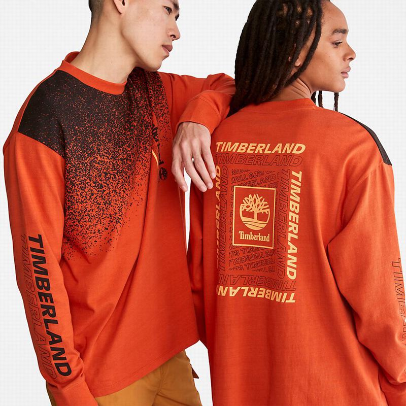 Timberland Nature Needs Heroes Front-Graficke Dugi Rukav Narančaste | 86859268