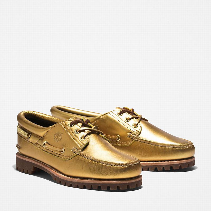 Timberland Noreen 3-Eye Lug Handsewn Cipele Za Čamce Zlatne | 1378475