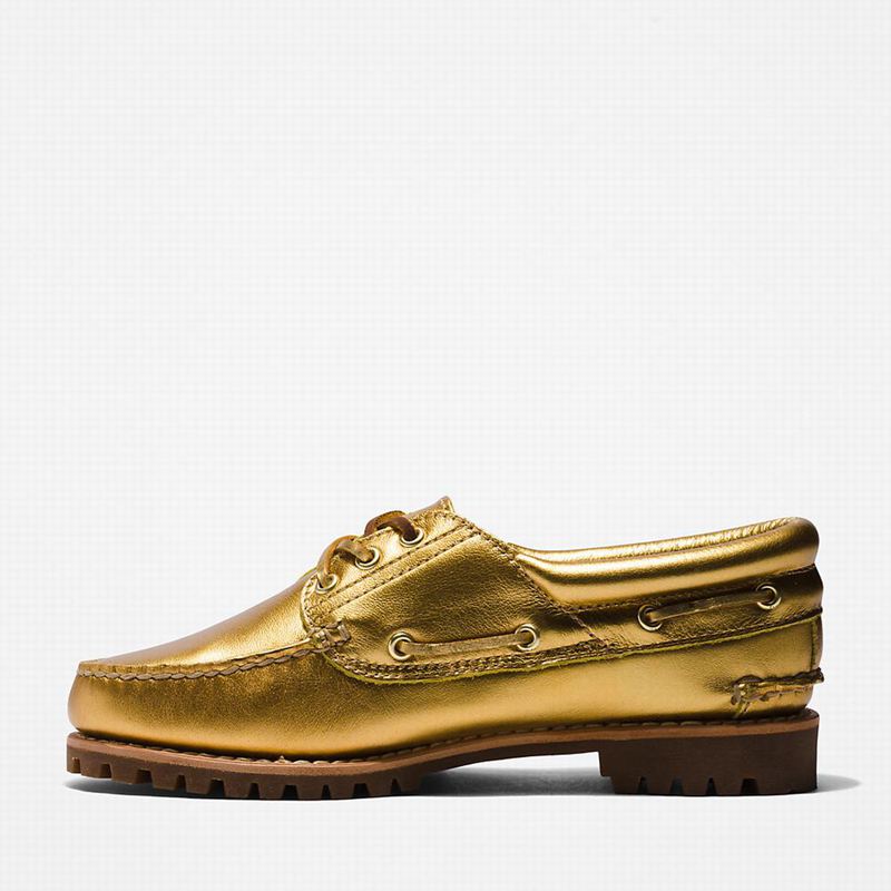 Timberland Noreen 3-Eye Lug Handsewn Cipele Za Čamce Zlatne | 1378475