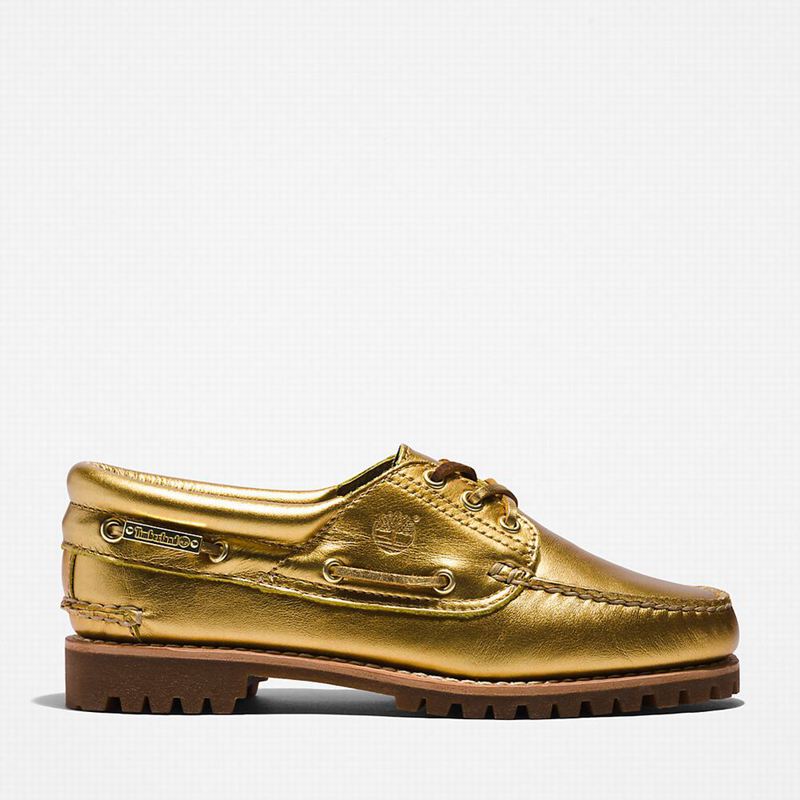 Timberland Noreen 3-Eye Lug Handsewn Cipele Za Čamce Zlatne | 1378475