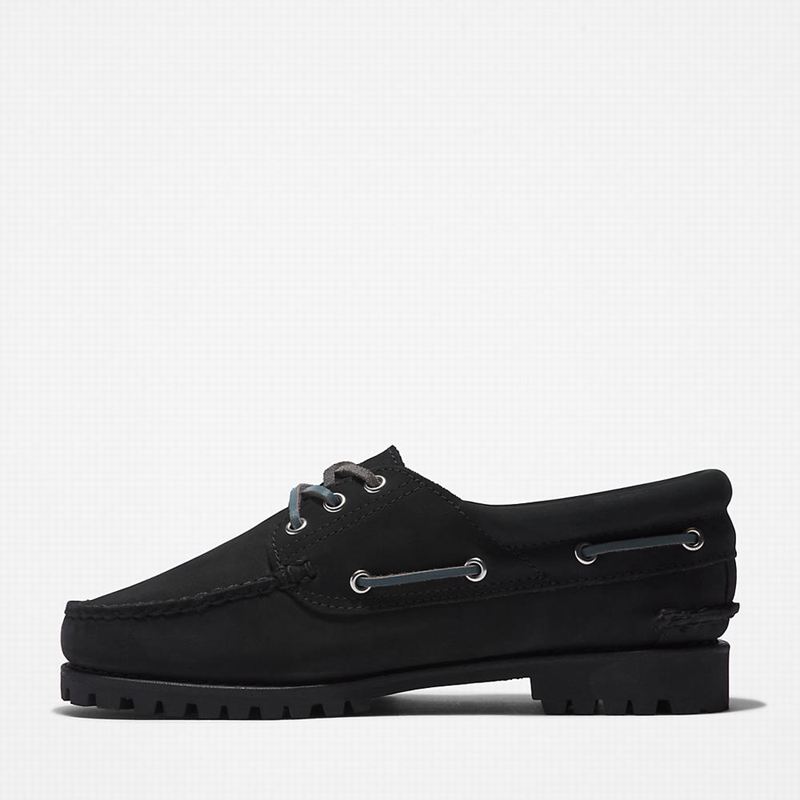 Timberland Noreen 3-Eye Lug Handsewn Cipele Za Čamce Crne | 55305157