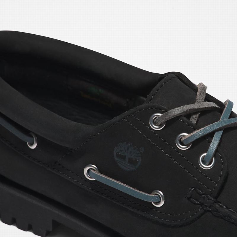 Timberland Noreen 3-Eye Lug Handsewn Cipele Za Čamce Crne | 55305157