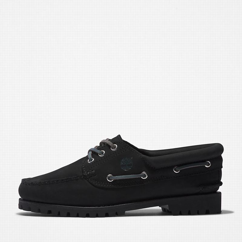 Timberland Noreen 3-Eye Lug Handsewn Cipele Za Čamce Crne | 55305157