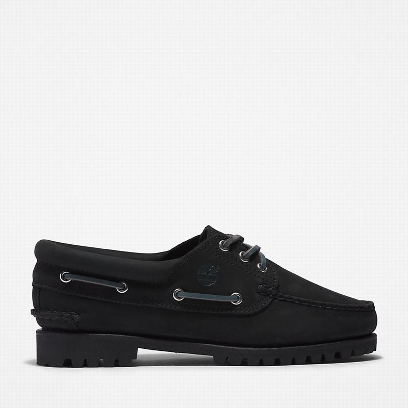 Timberland Noreen 3-Eye Lug Handsewn Cipele Za Čamce Crne | 55305157