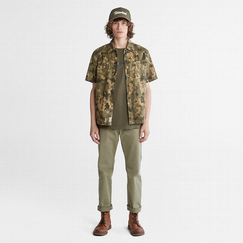 Timberland Organic Cotton Košulje Maslinasto Zelene | 36739653