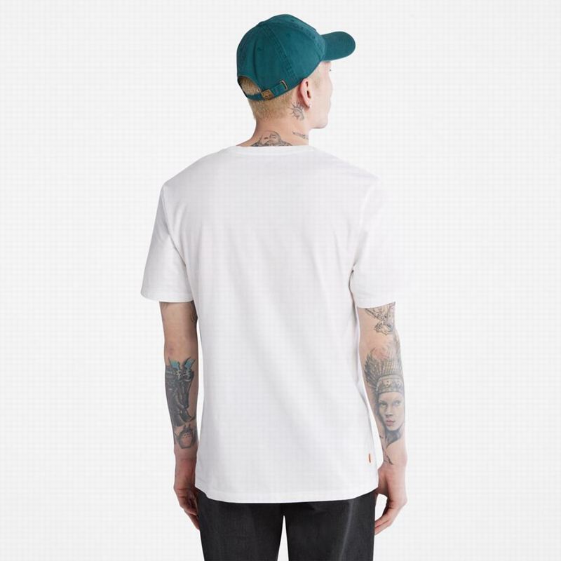Timberland Organic Cotton Logo Majice Bijele | 43818012