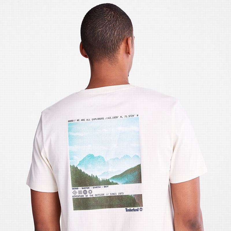 Timberland Outdoor Heritage Short-Sleeve Camo Tree-Logo Majice Bijele | 93663172