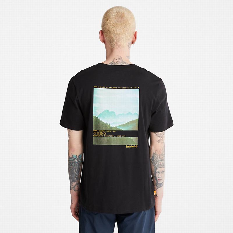 Timberland Outdoor Heritage Stacked-Logo Majice Crne | 72986322
