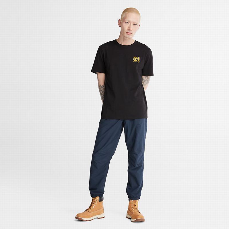 Timberland Outdoor Heritage Stacked-Logo Majice Crne | 72986322