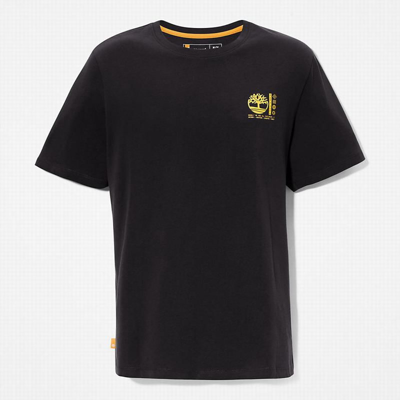Timberland Outdoor Heritage Stacked-Logo Majice Crne | 72986322