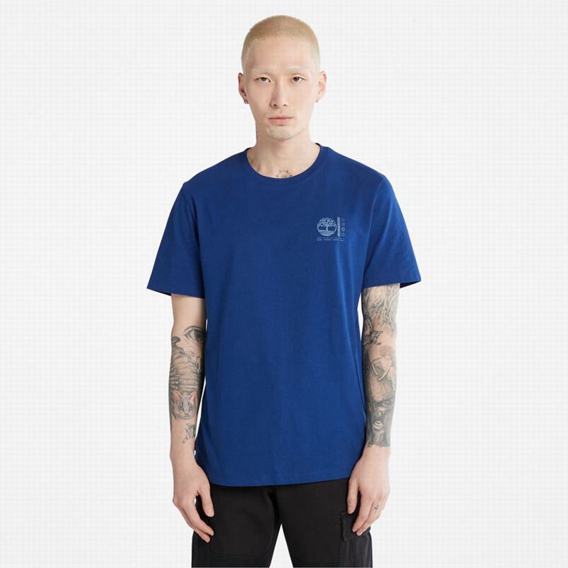 Timberland Outdoor Heritage Stacked-Logo Majice Plave | 77184866