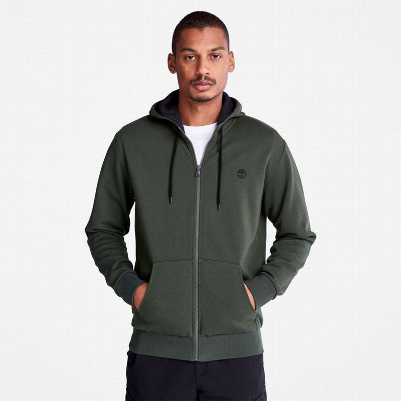 Timberland Oyster River Zip Majica S Kapuljačom Zelene | 846999