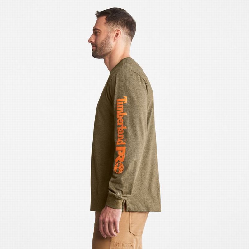 Timberland PRO Base Plate Blended Short-Sleeve Dugi Rukav Maslinasto Zelene | 44026417