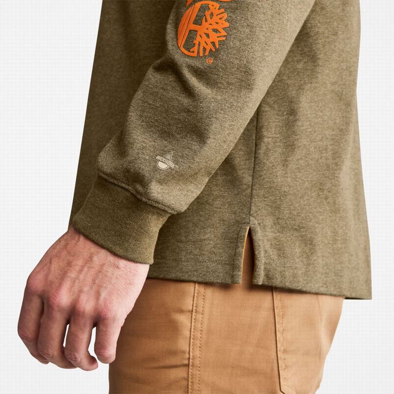 Timberland PRO Base Plate Blended Short-Sleeve Dugi Rukav Maslinasto Zelene | 44026417