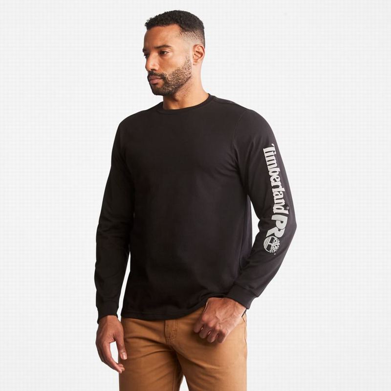 Timberland PRO Base Plate Blended Short-Sleeve Dugi Rukav Crne | 67379626