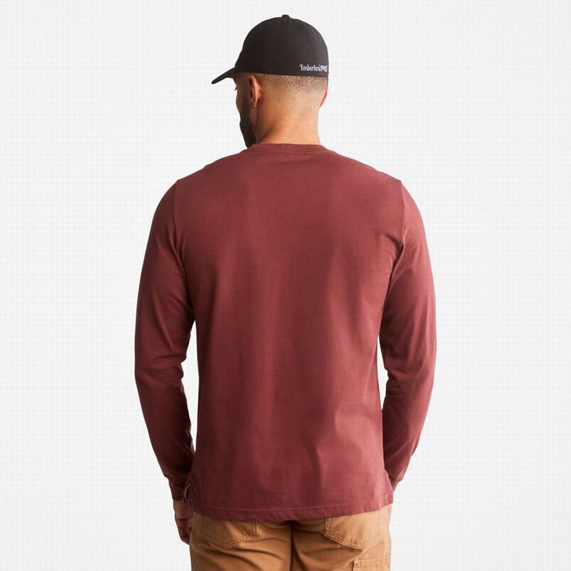 Timberland PRO Base Plate Blended Short-Sleeve Dugi Rukav Bordo | 7559299