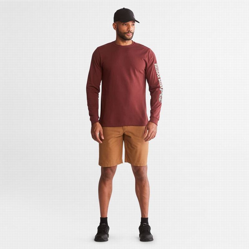 Timberland PRO Base Plate Blended Short-Sleeve Dugi Rukav Bordo | 7559299