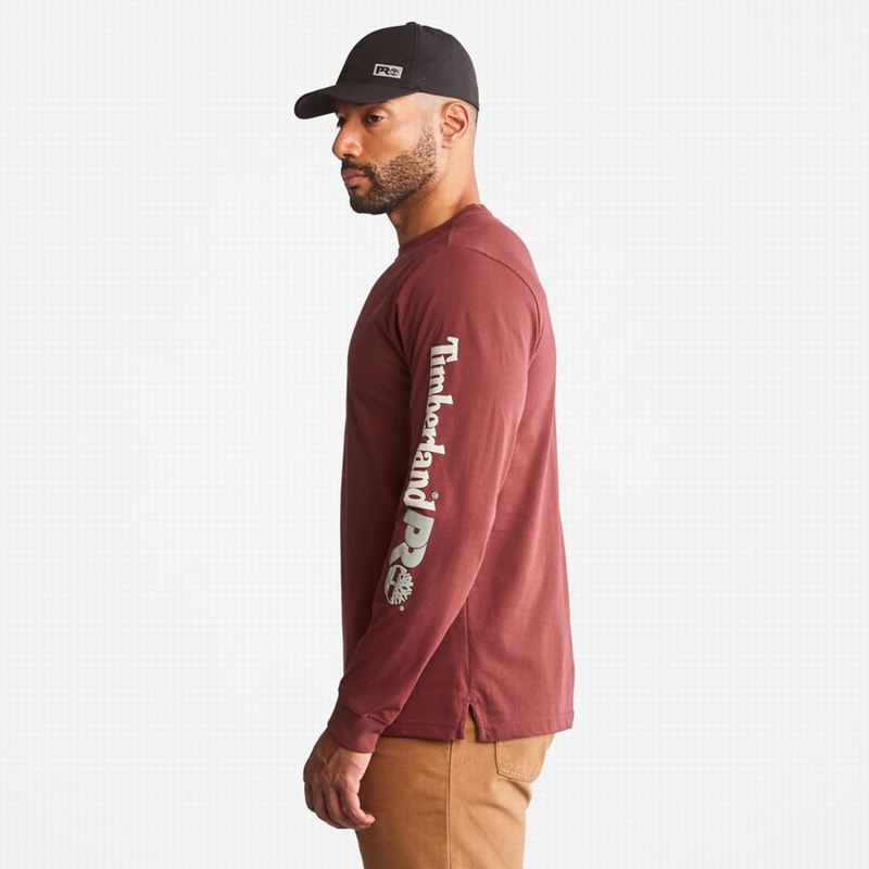 Timberland PRO Base Plate Blended Short-Sleeve Dugi Rukav Bordo | 7559299