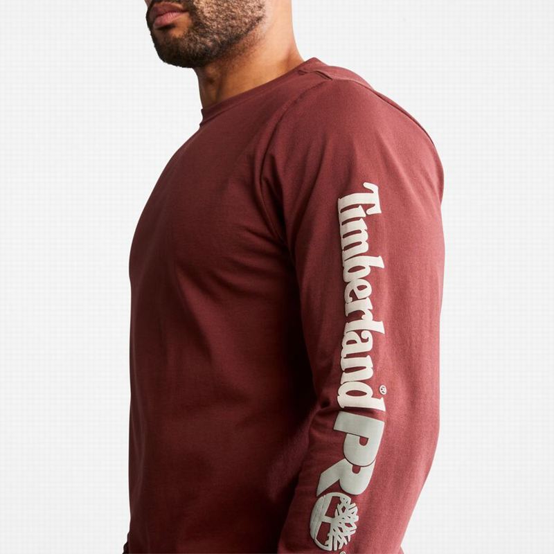 Timberland PRO Base Plate Blended Short-Sleeve Dugi Rukav Bordo | 7559299