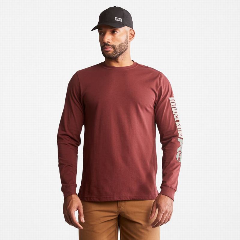 Timberland PRO Base Plate Blended Short-Sleeve Dugi Rukav Bordo | 7559299