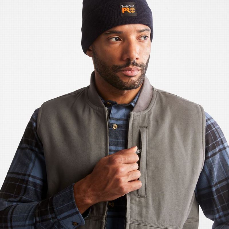 Timberland PRO Gritman Lined Canvas Prsluk Sive | 28640514