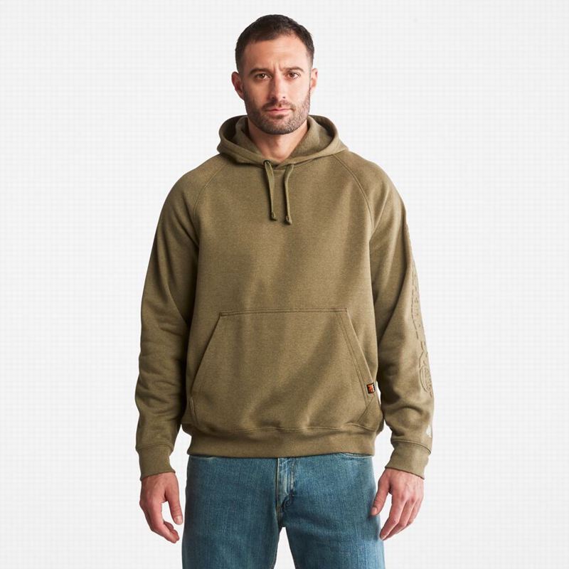 Timberland PRO Hood Honcho Sport Embossed Logo Pullover Majica S Kapuljačom Maslinasto Zelene | 2599479