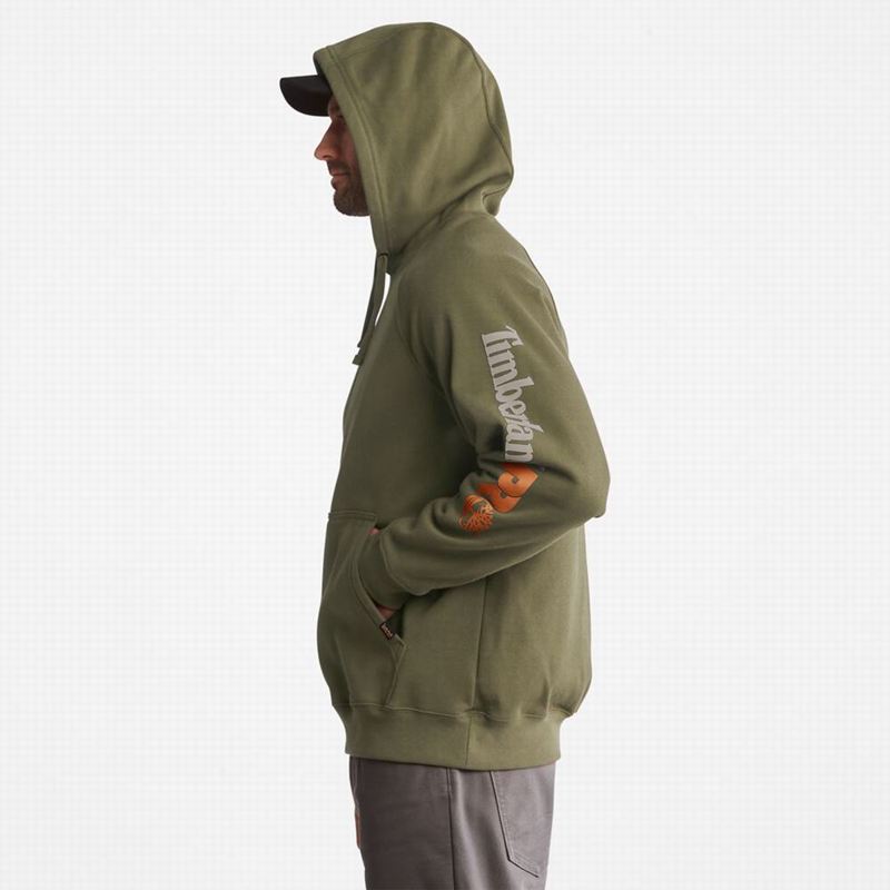 Timberland PRO Hood Honcho Sport Pullover Majica S Kapuljačom Maslinasto Zelene | 95726644