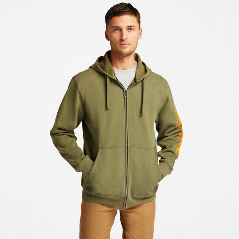 Timberland PRO Hood Honcho Sport Zip-Front Majica S Kapuljačom Maslinasto Zelene | 55150119