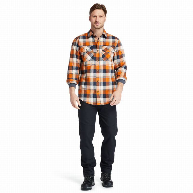 Timberland PRO Woodfort Heavyweight Flannel Work Košulje Narančaste | 18222099