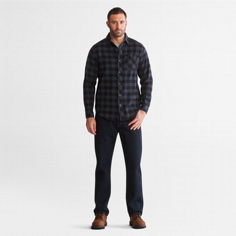Timberland PRO Woodfort Midweight Flannel Work Košulje Tamnoplave | 15048047