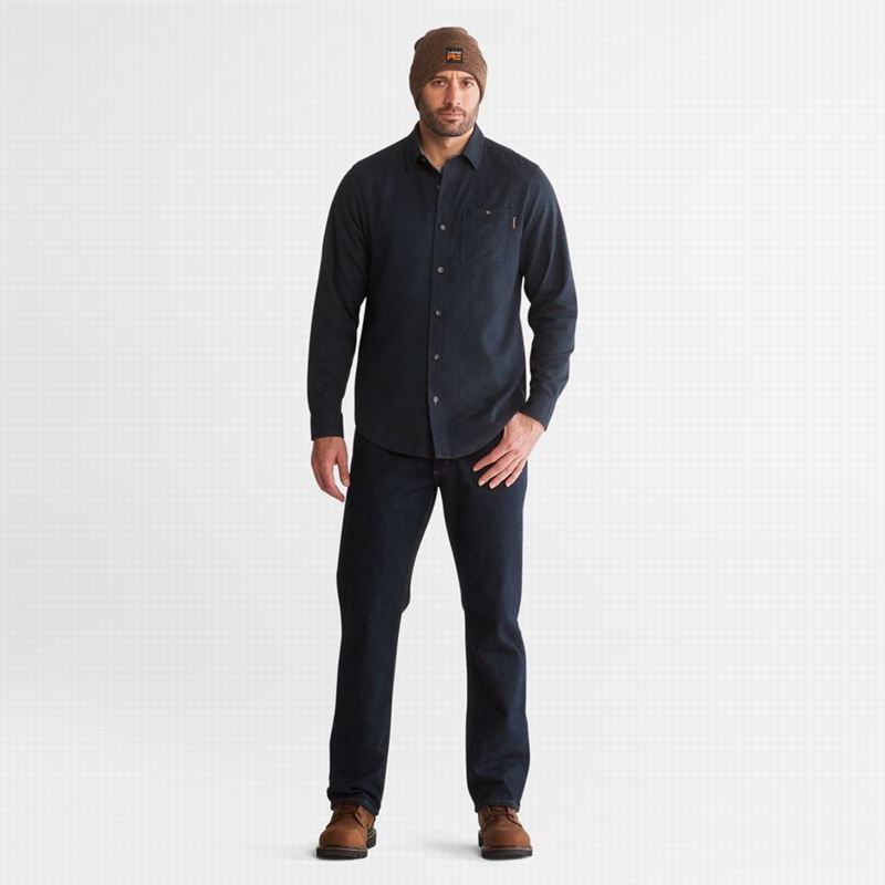 Timberland PRO Woodfort Midweight Flannel Work Košulje Plave | 35983814