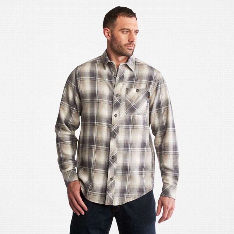 Timberland PRO Woodfort Midweight Flannel Work Košulje Sive | 4065608