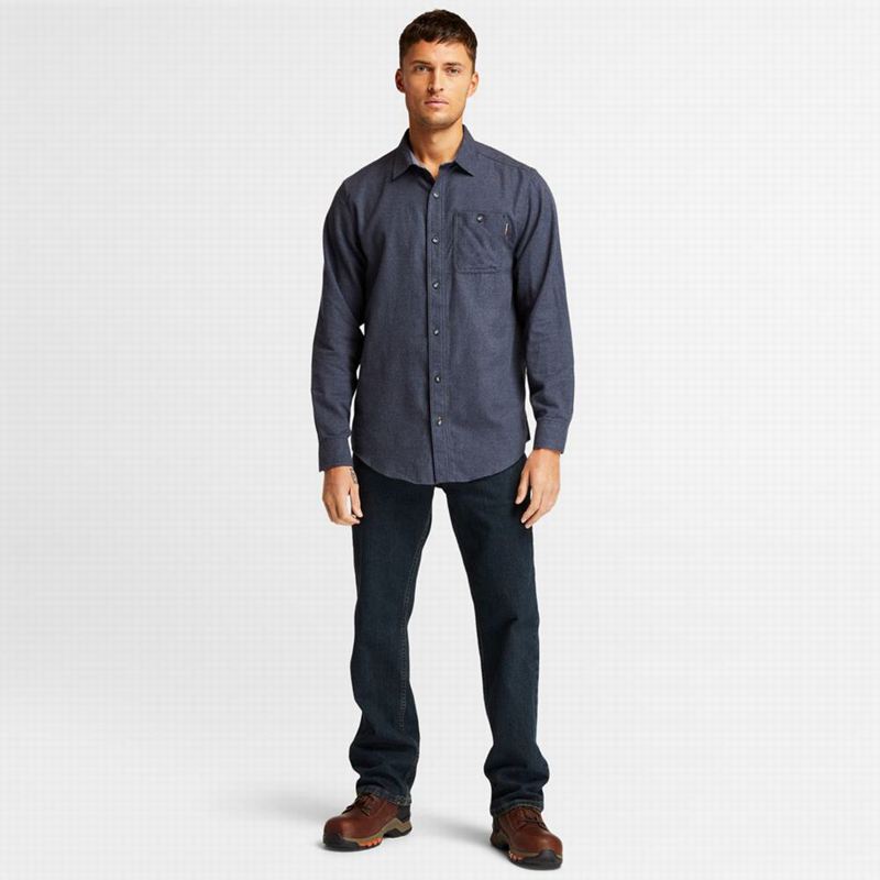 Timberland PRO Woodfort Midweight Flannel Work Košulje Tamnoplave | 70926354