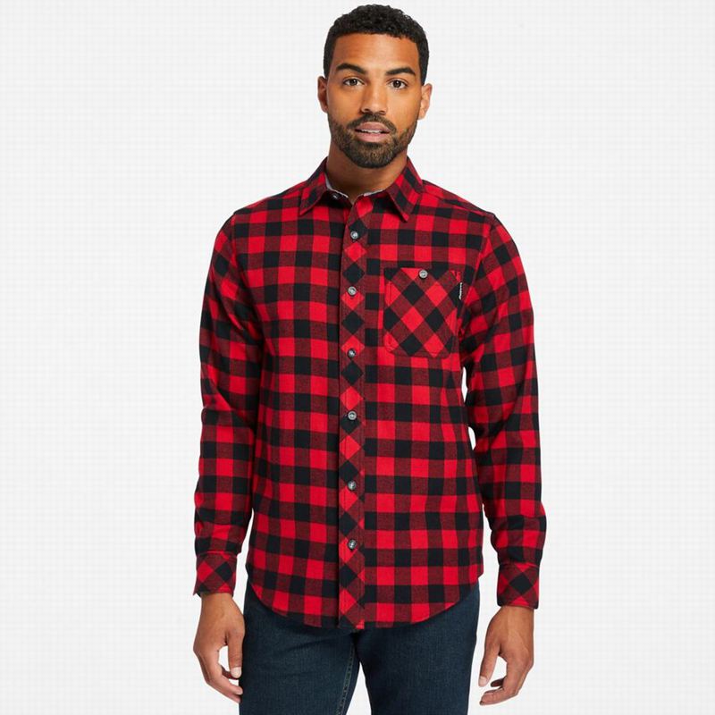 Timberland PRO Woodfort Midweight Flannel Work Košulje Crne | 89255271