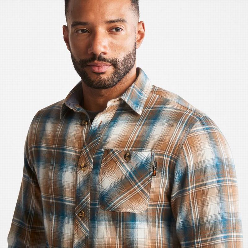 Timberland PRO Woodfort Midweight Flannel Work Košulje Smeđe | 99456670