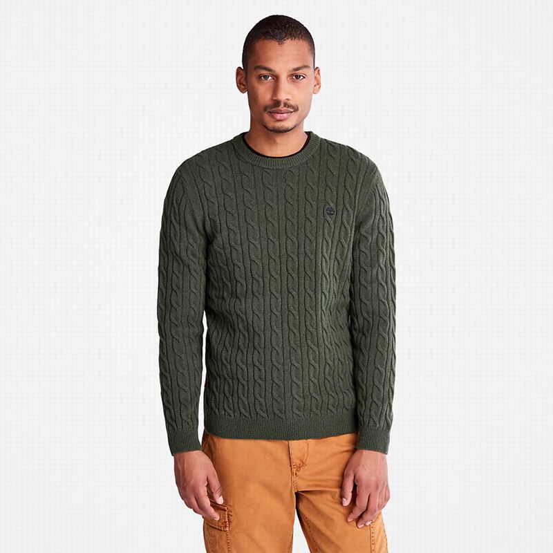Timberland Phillips Brook Cable Crewneck Skakači Maslinasto Zelene | 14998059