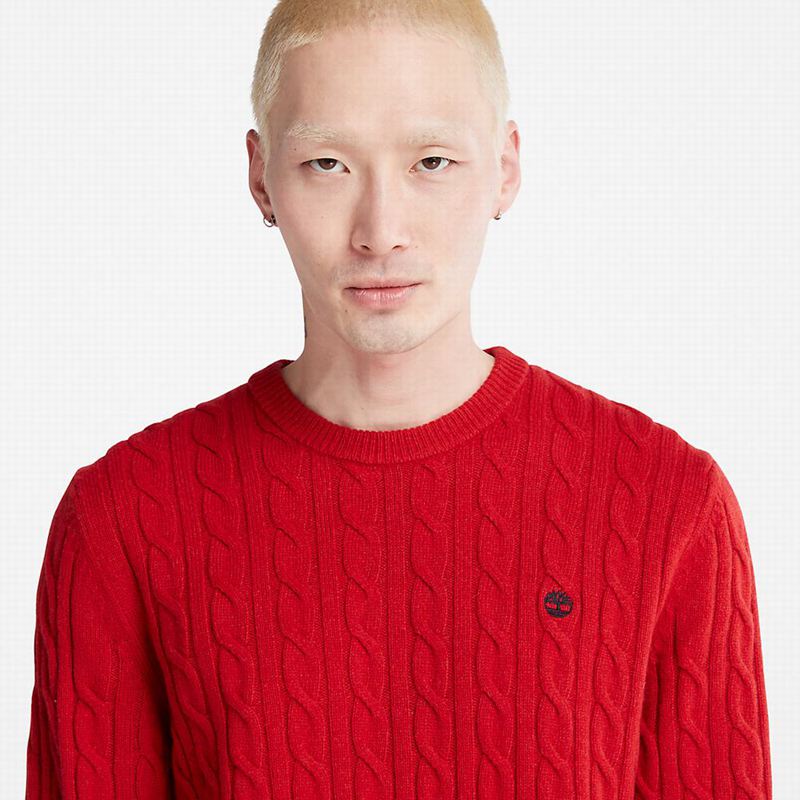 Timberland Phillips Brook Cable-knit Džemperi Crvene | 20542394