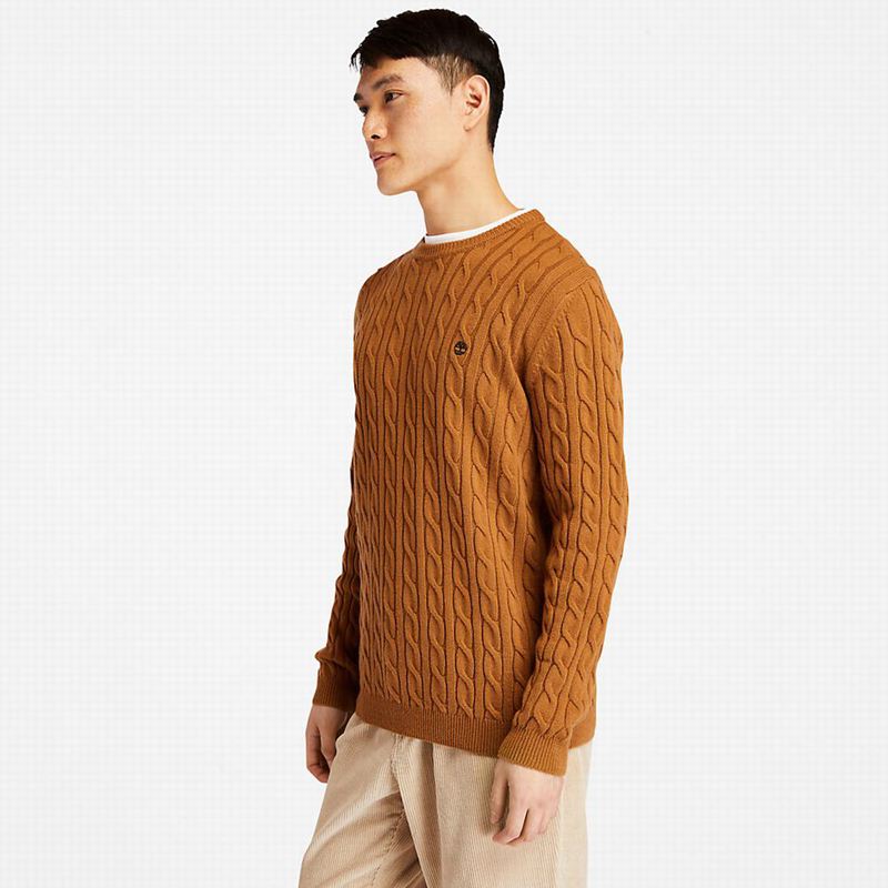 Timberland Phillips Brook Cable-knit Džemperi Smeđe | 20742568