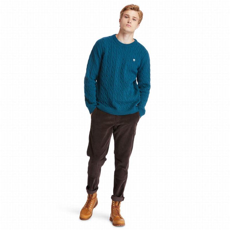 Timberland Phillips Brook Cable-knit Džemperi Tirkizne | 35610590
