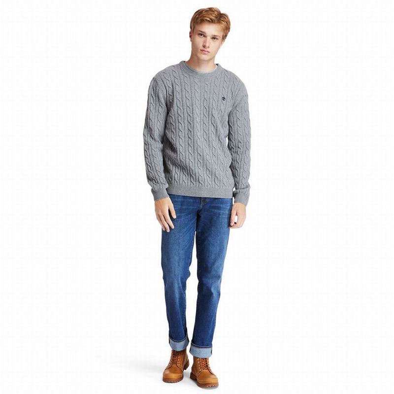 Timberland Phillips Brook Cable-knit Džemperi Sive | 44784110