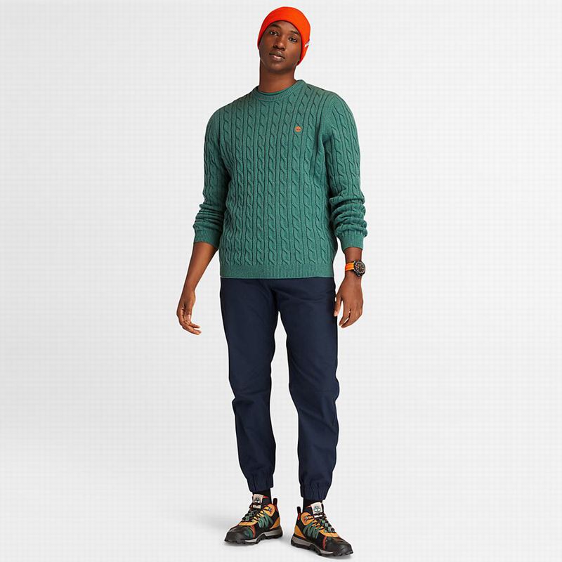Timberland Phillips Brook Cable-knit Džemperi Tirkizne | 67028423