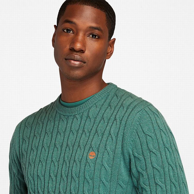Timberland Phillips Brook Cable-knit Džemperi Tirkizne | 67028423