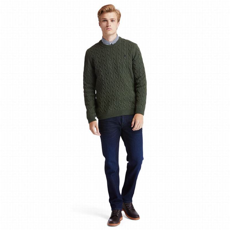 Timberland Phillips Brook Cable-knit Džemperi Maslinasto Zelene | 8809108
