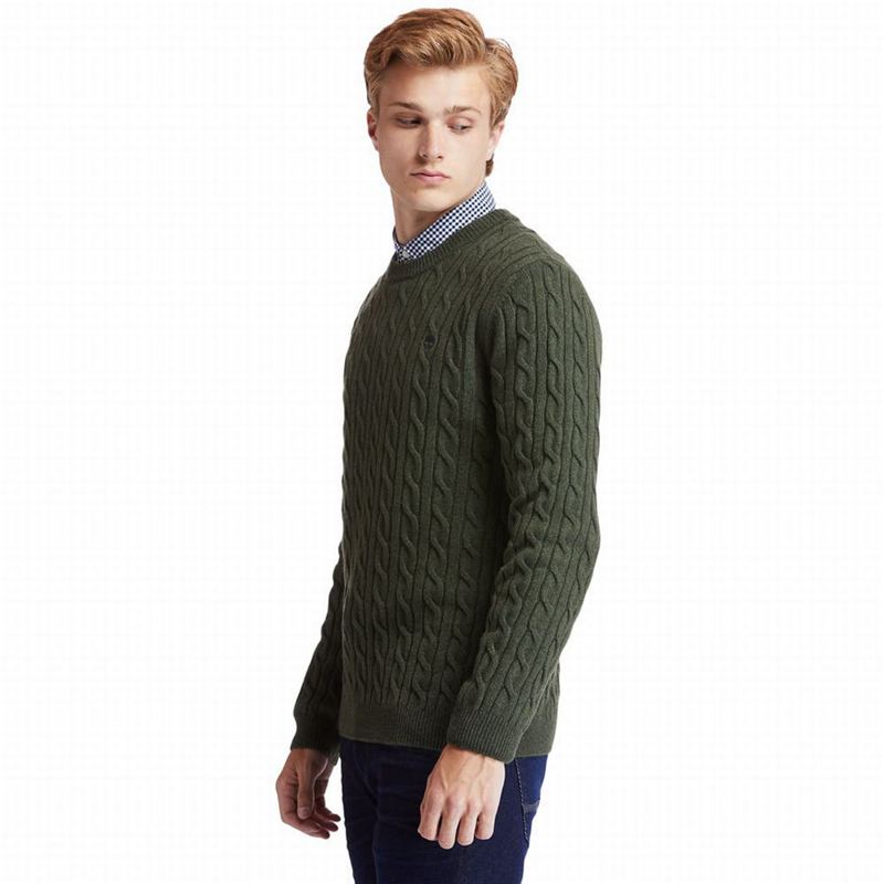 Timberland Phillips Brook Cable-knit Džemperi Maslinasto Zelene | 8809108
