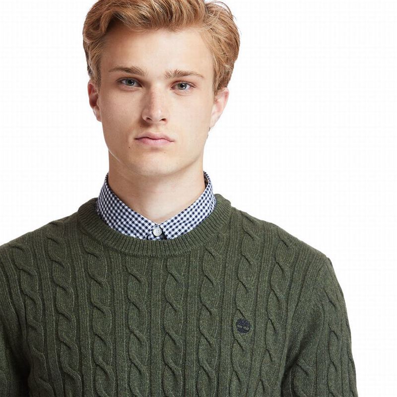 Timberland Phillips Brook Cable-knit Džemperi Maslinasto Zelene | 8809108
